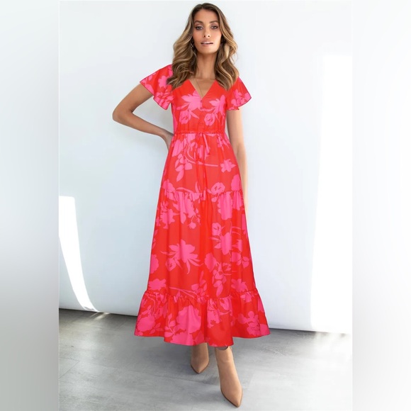 C+D+M Floral Tiered Maxi Dress - Picture 2 of 8